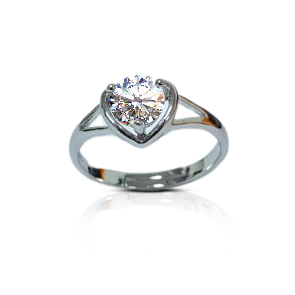 Heart shape Silver Plated Color Ring