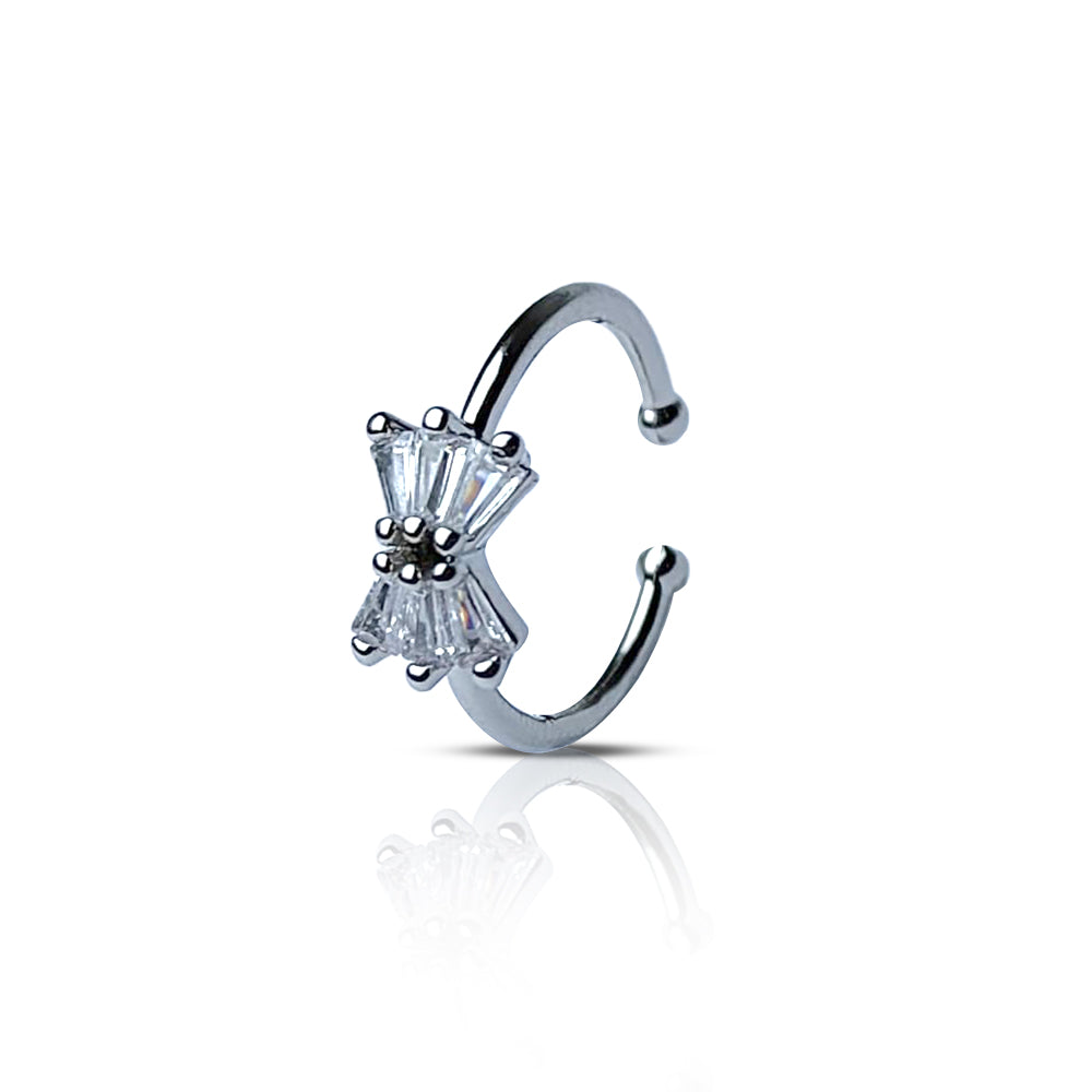 Radiant Bow Baguette Adjustable Ring