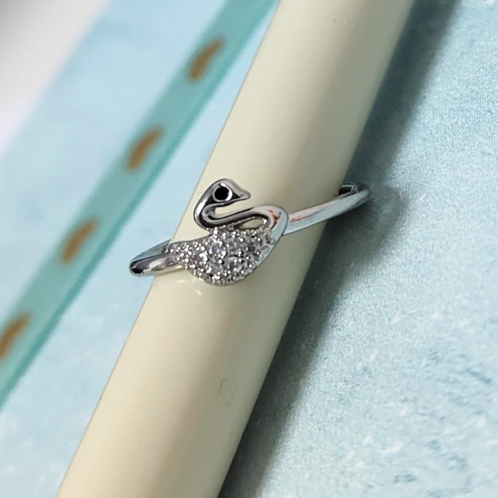 Elegant Swan Adjustable Ring