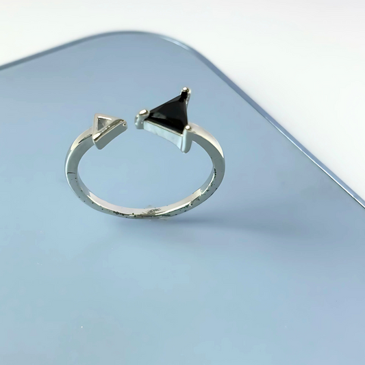 Black Triangle Open Ring