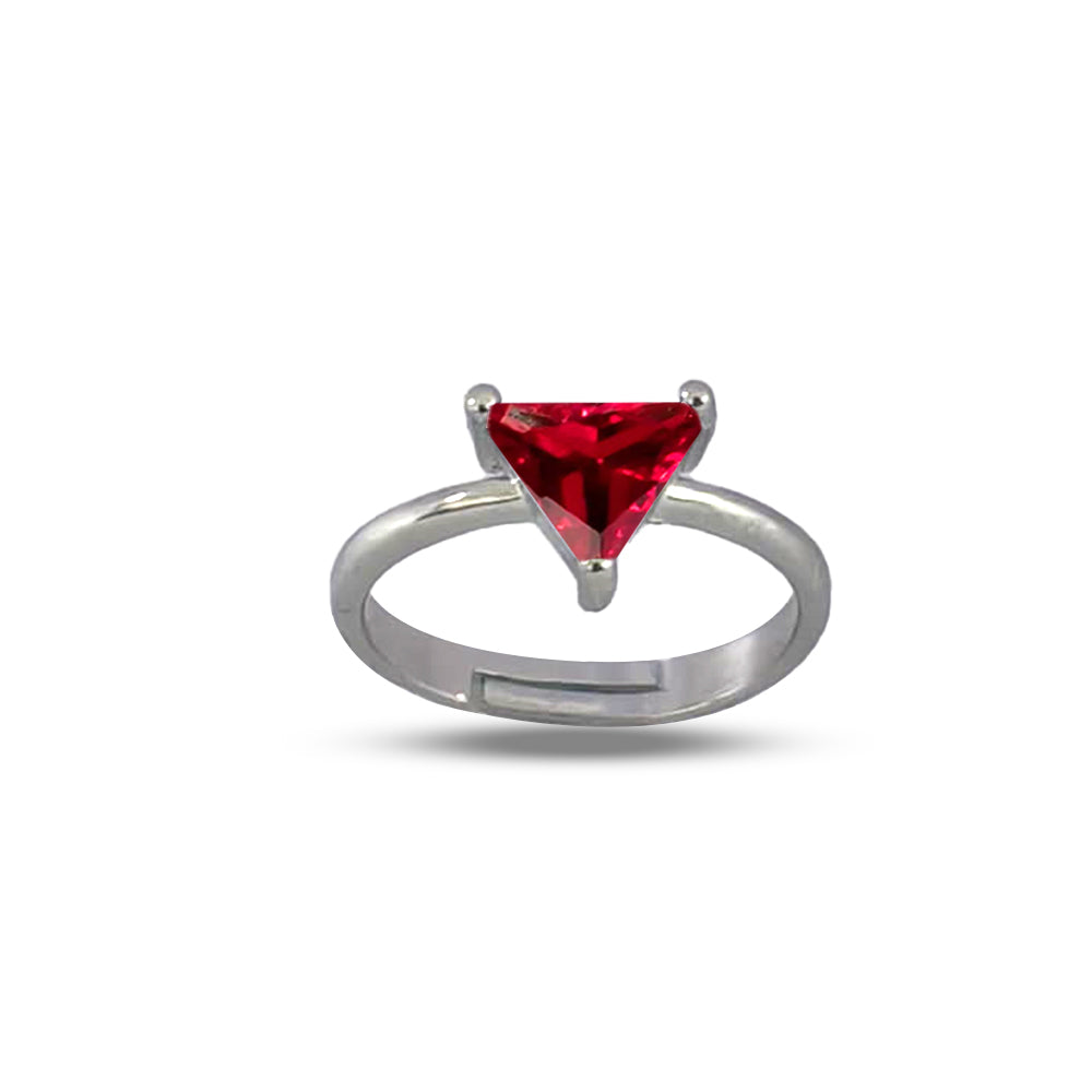 Special Women Ring Silver Plated TRIANGLE CUT