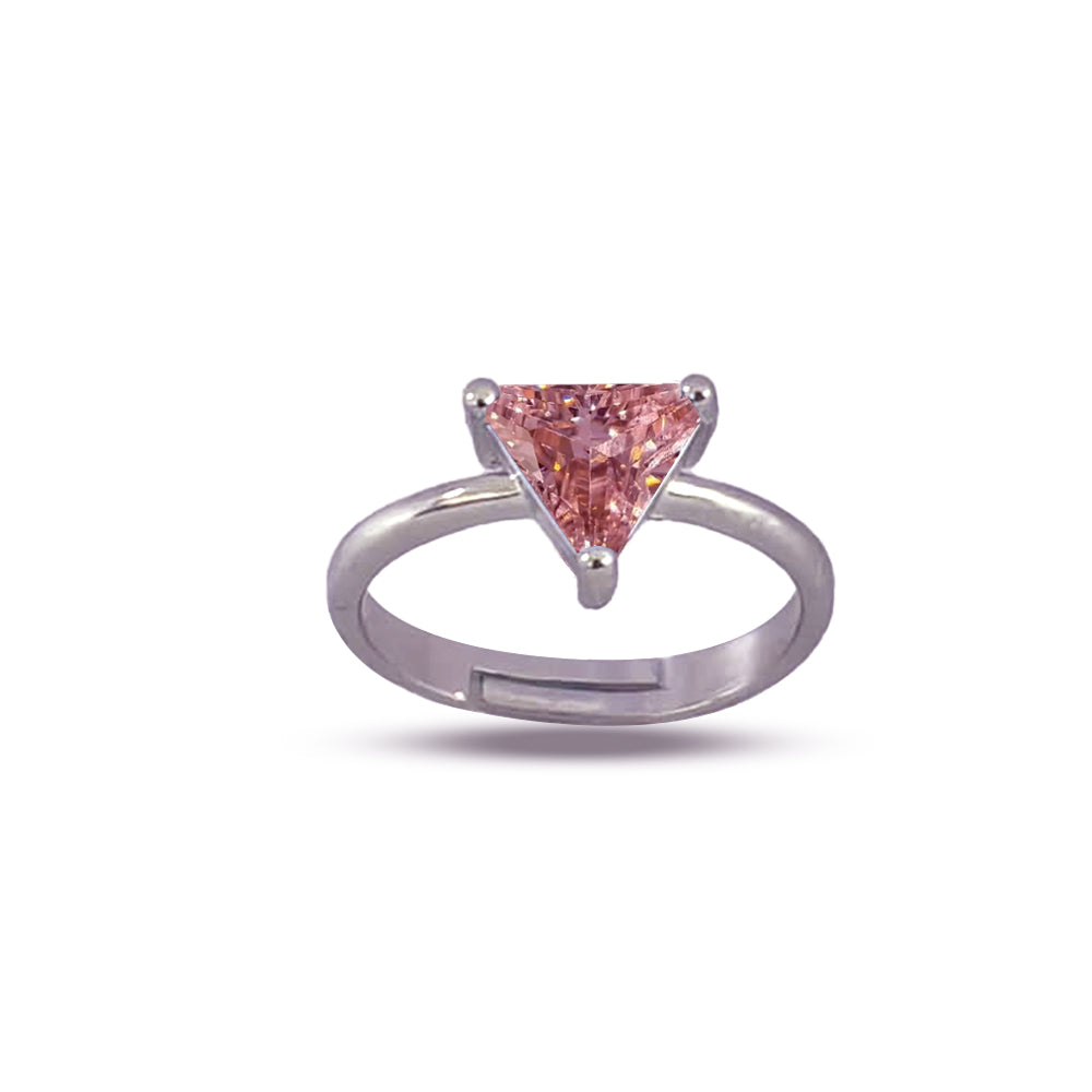 Special pink Color Ring Triangle Shape (American Diamond)
