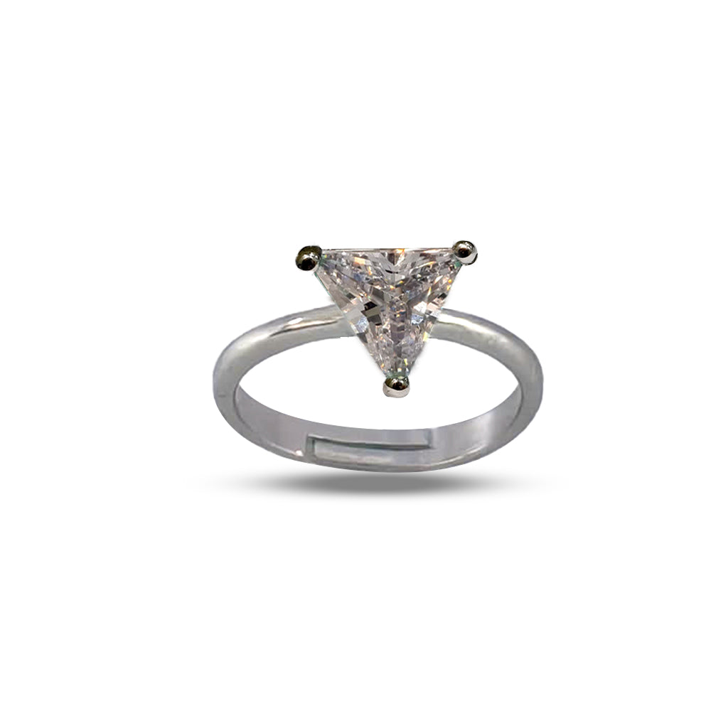 Elegant Trillion-Cut American Diamond Solitaire Ring
