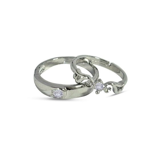 Special Adjustable Couple Rings Set for lovers Silver Plated