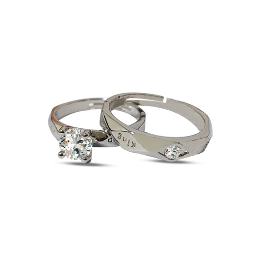 Special Sterling Silver Valentine Couple Rings for Couples