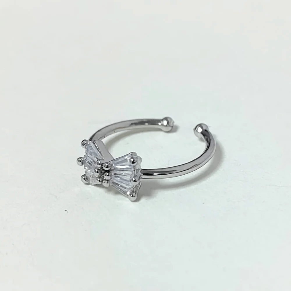 Radiant Bow Baguette Adjustable Ring