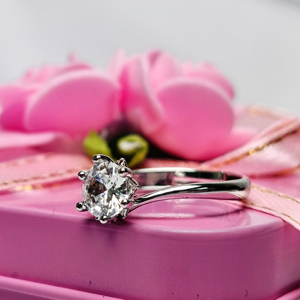 Premium Celestial Bloom Solitaire Ring for women