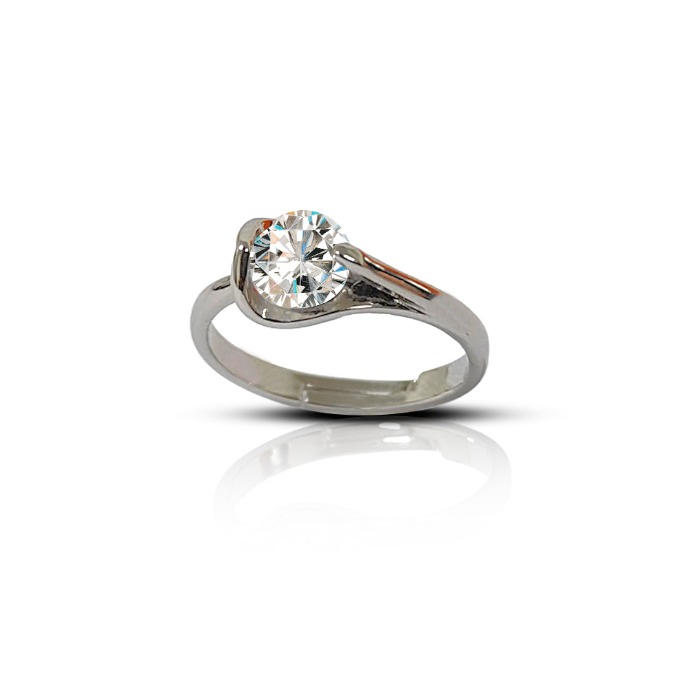 Elegant Solitaire Twist Engagement Ring