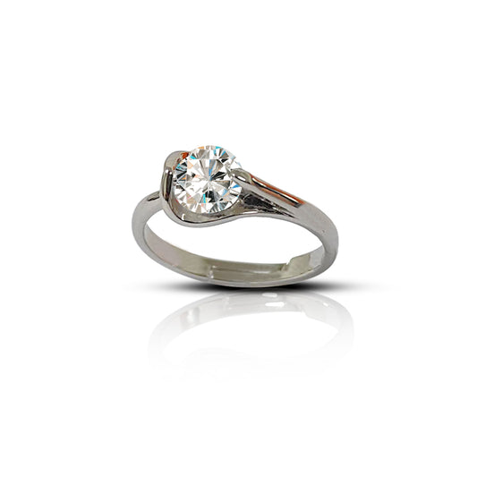 Elegant Solitaire Twist Engagement Ring