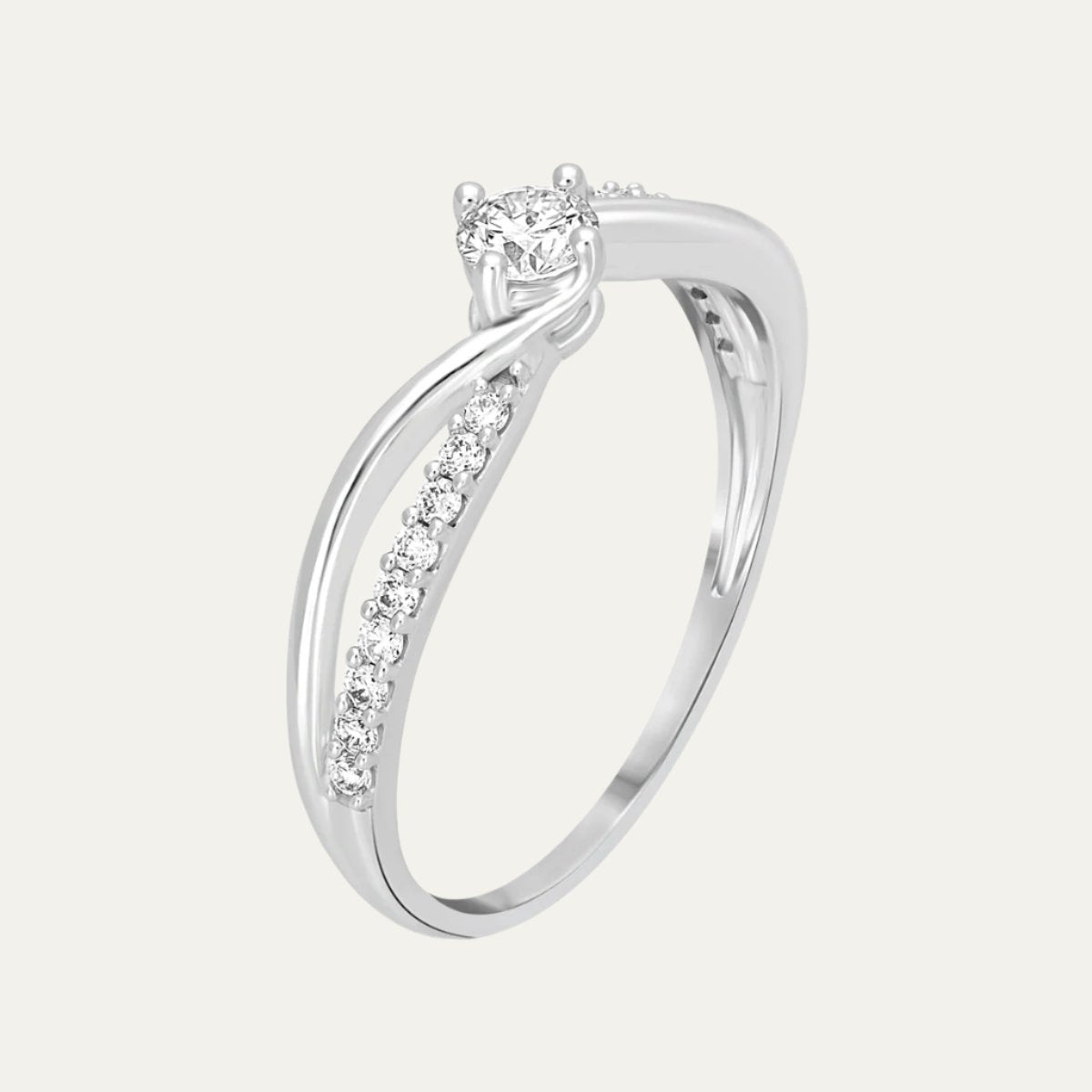 Aukera - Enchanted Twirl Diamond Solitaire Ring