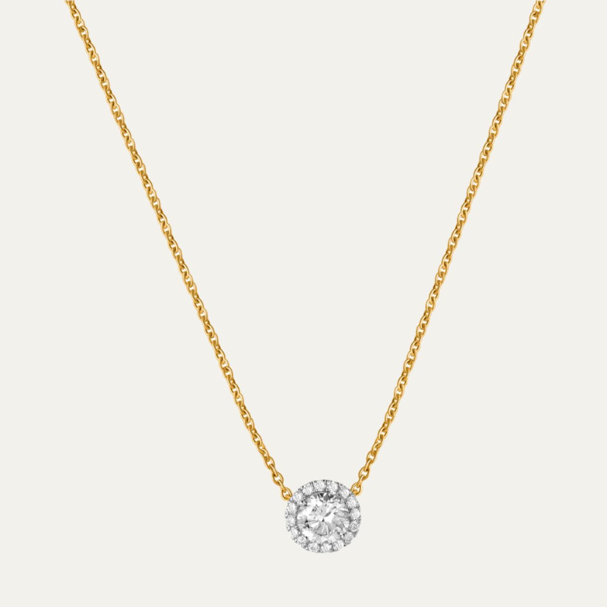 Aukera - Dazzling Halo Diamond Pendant