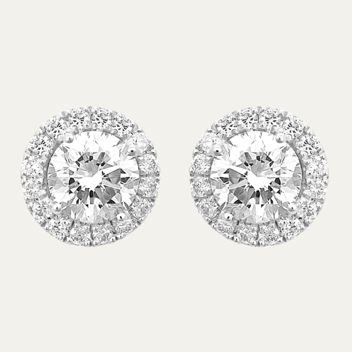Aukera - Glistening Halo Solitaire Studs