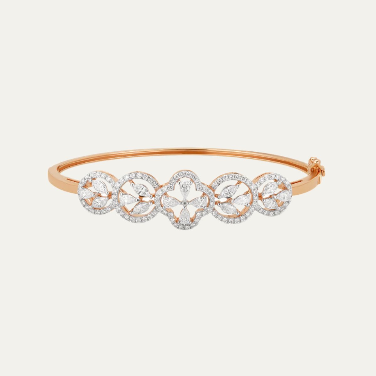 Aukera - Golden Elegance Marquise and Pear Oval Bangle