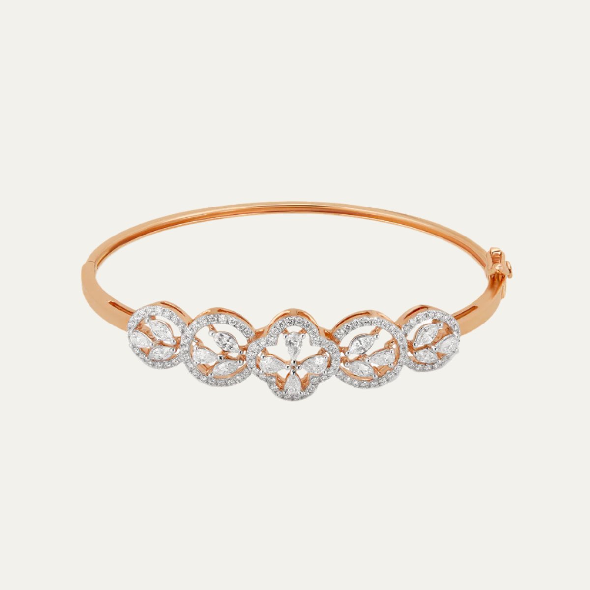 Aukera - Golden Elegance Marquise and Pear Oval Bangle