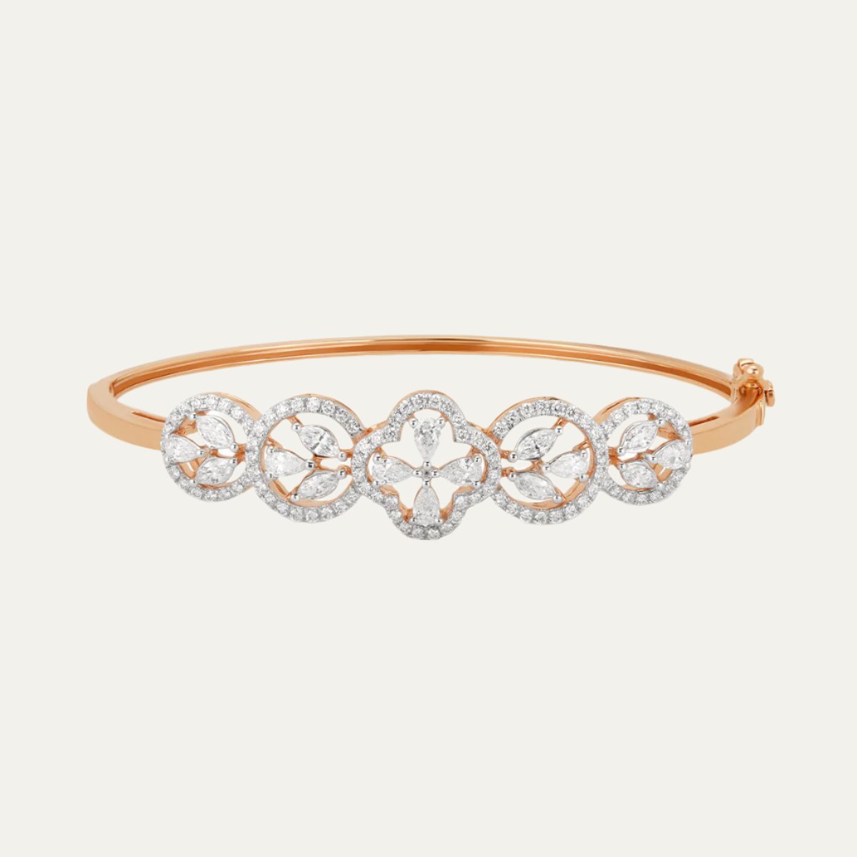 Aukera - Golden Elegance Marquise and Pear Oval Bangle