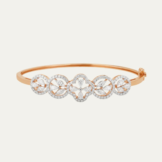 Aukera - Golden Elegance Marquise and Pear Oval Bangle