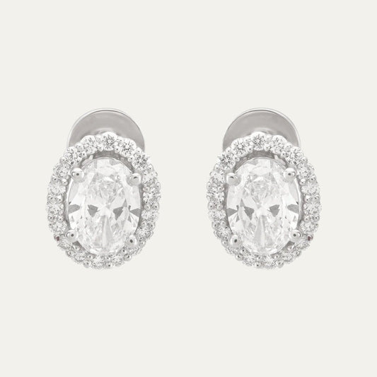 Aukera - Ethereal Elegance Oval Halo Ear Stud