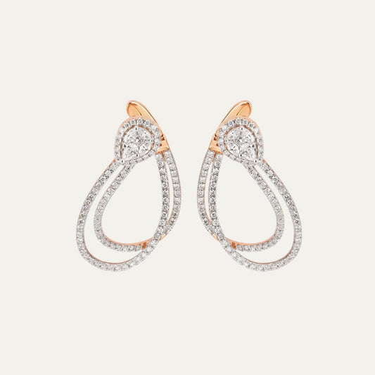 Aukera - Rosy Radiance Hoops - Back-Front Elegance