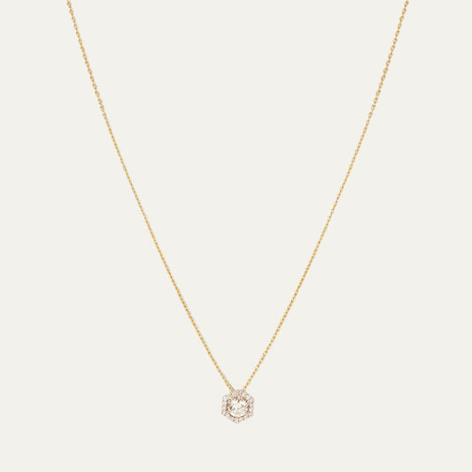 Aukera - Golden Luminaire - Pave Solitaire Pendant