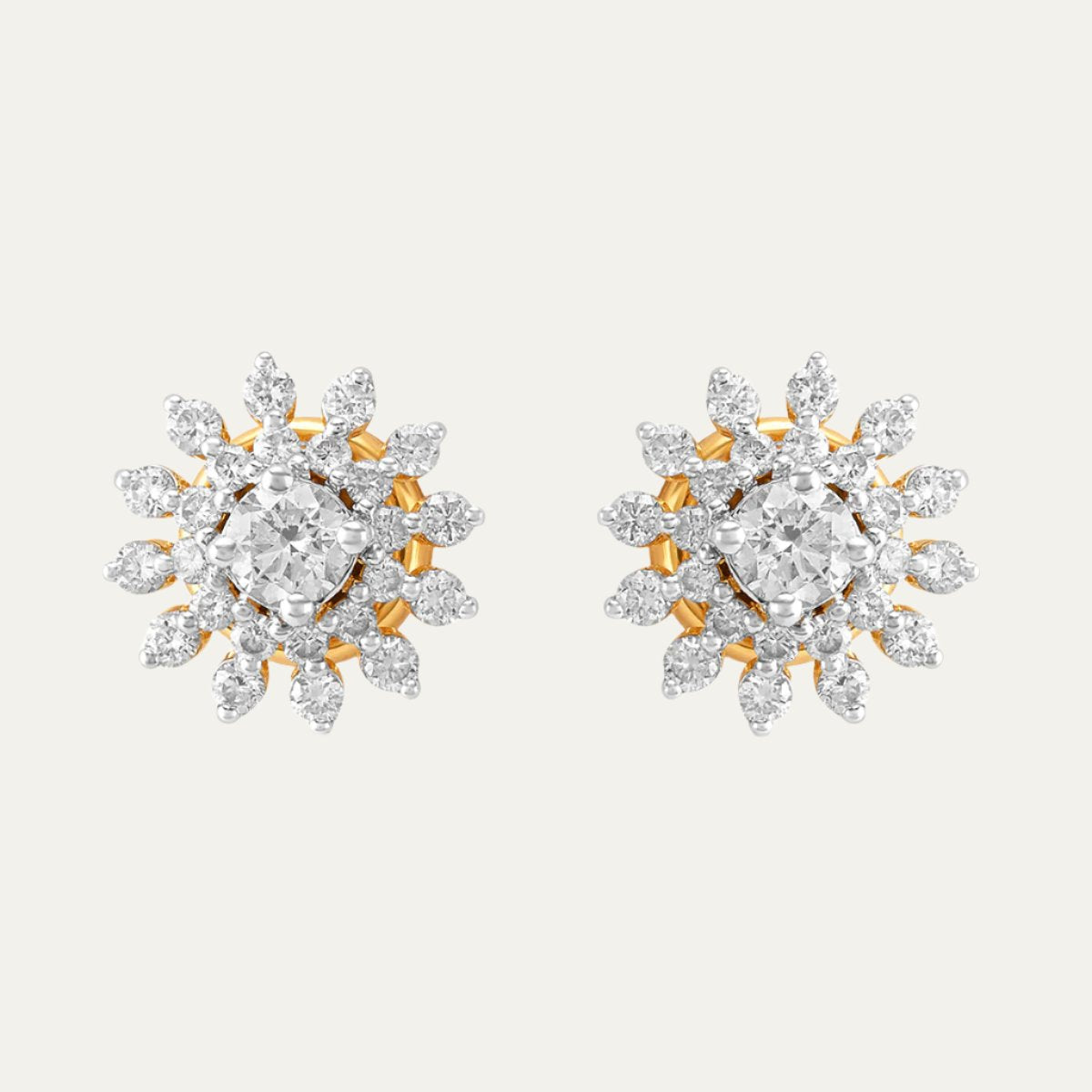 Aukera - Sunburst Brilliance Diamond Stud Earrings
