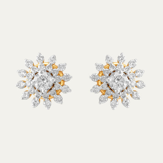 Aukera - Sunburst Brilliance Diamond Stud Earrings