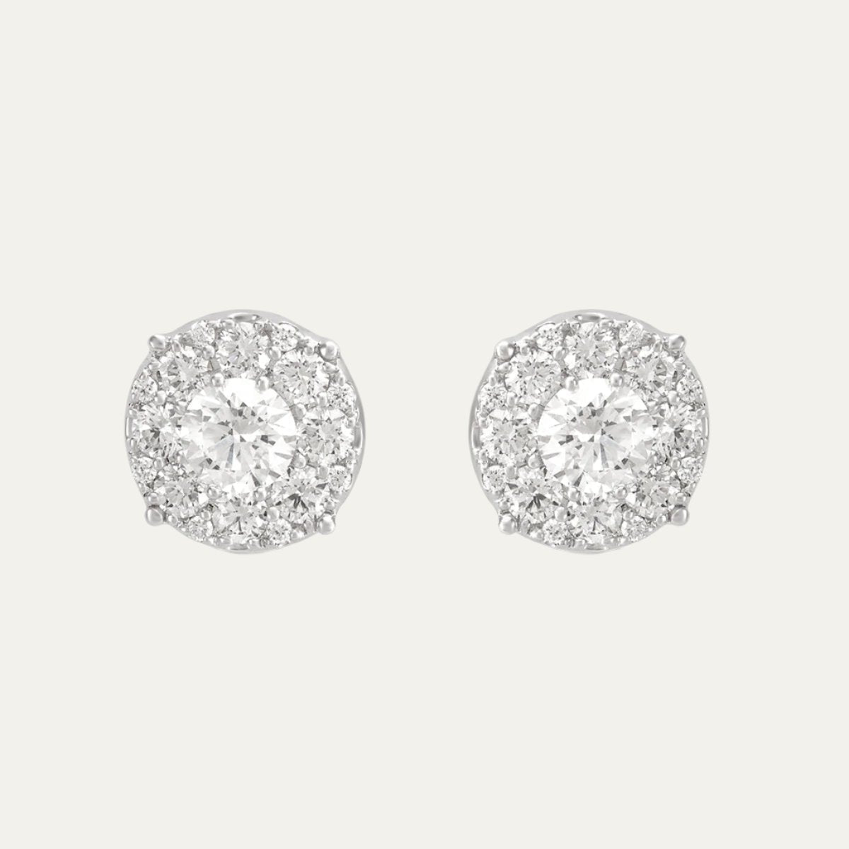 Aukera - Dazzling Halo Essence - Solitaire Ear Studs