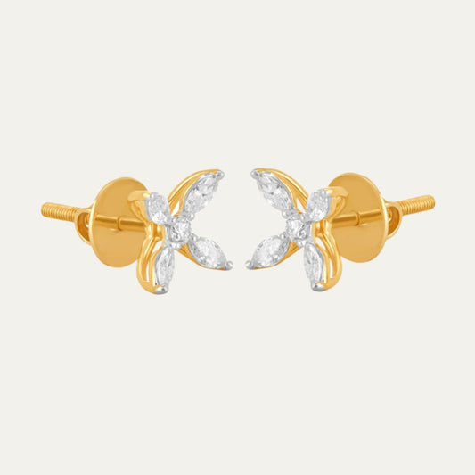Aukera - Elegance in Curves Marquise Diamond Studs