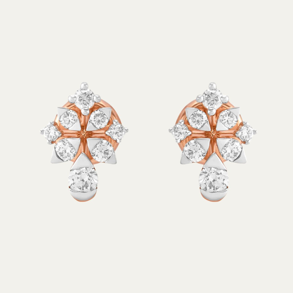Aukera - Rare Petal Glint Fancy Rose Gold Earrings