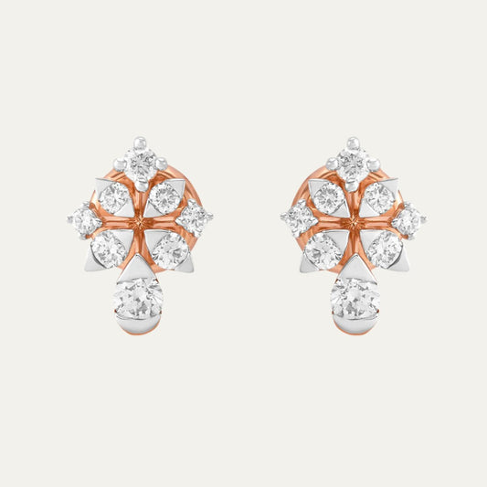 Aukera - Rare Petal Glint Fancy Rose Gold Earrings