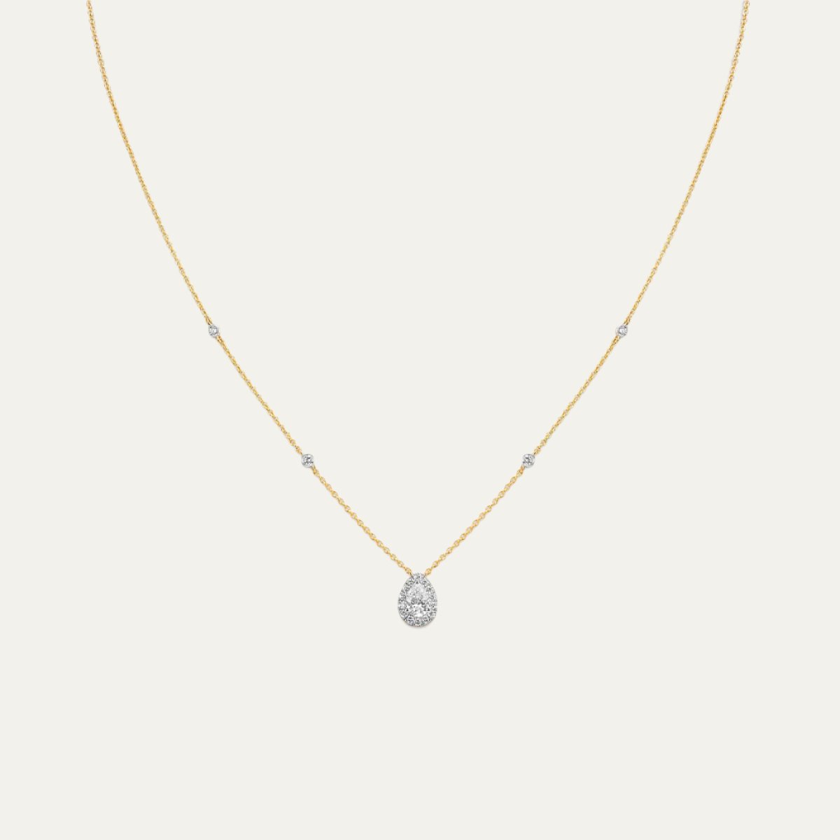 Aukera - Golden Elegance Pear Drop Pendant