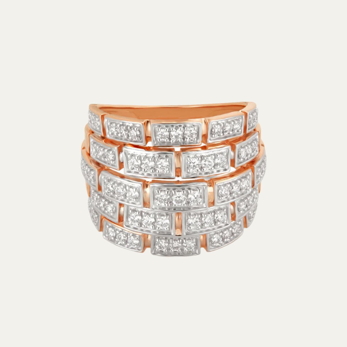 Aukera - Enchanted Gem Ensemble Rose Gold Merged Band