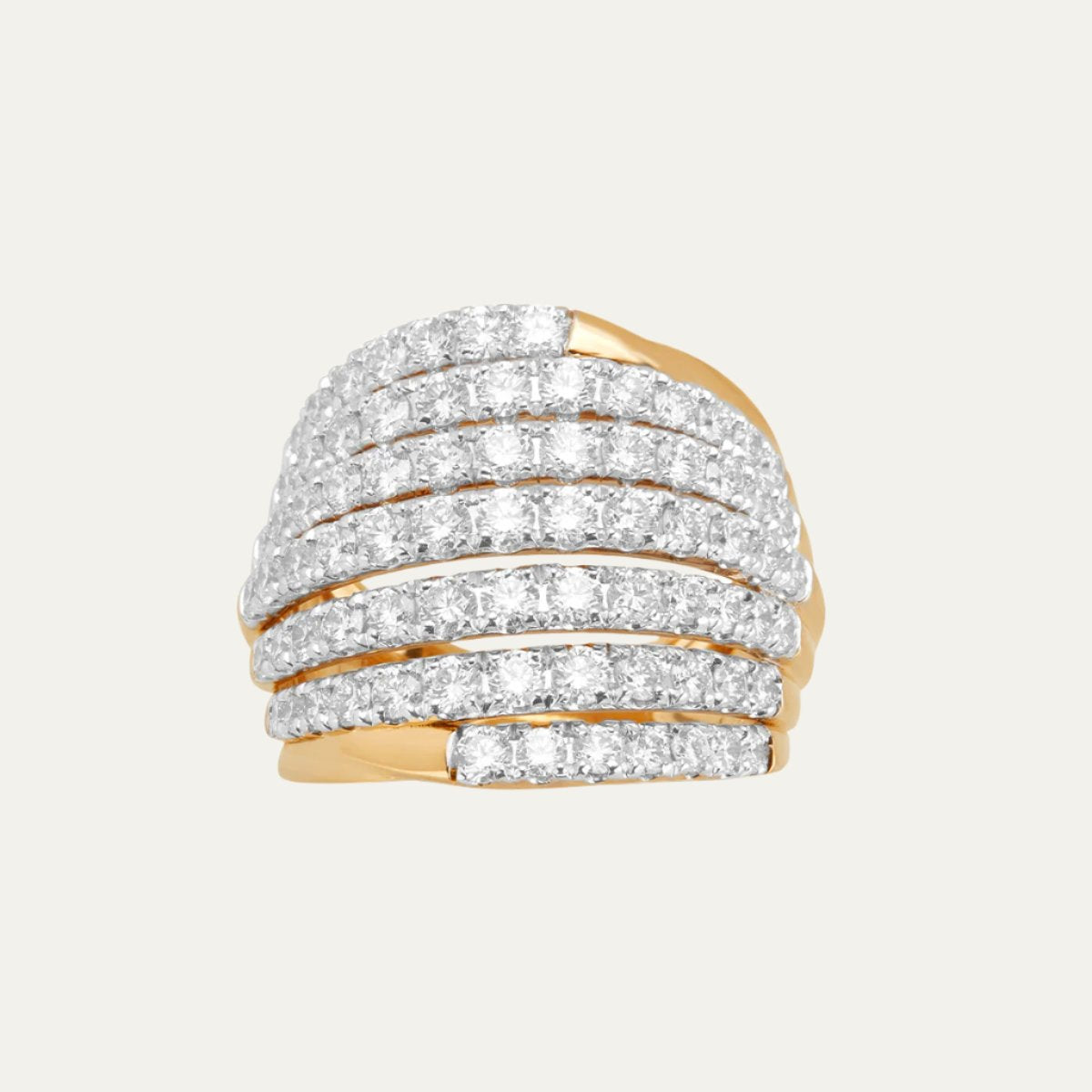 Aukera - Mesmerizing Unity Multi Level Diamond Gold Band