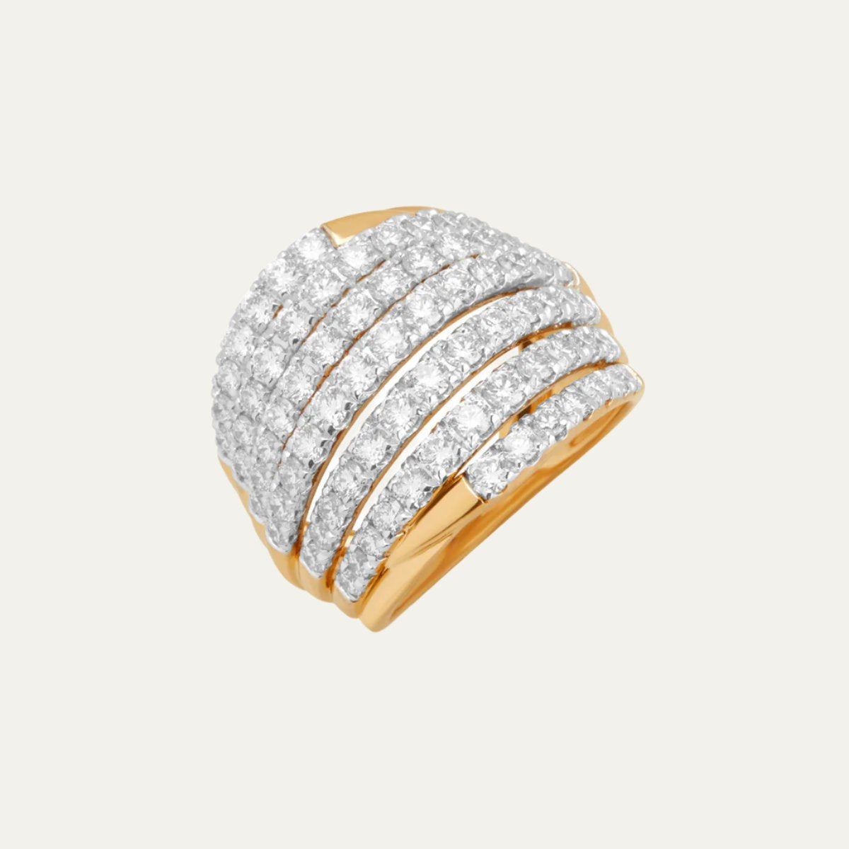 Aukera - Mesmerizing Unity Multi Level Diamond Gold Band