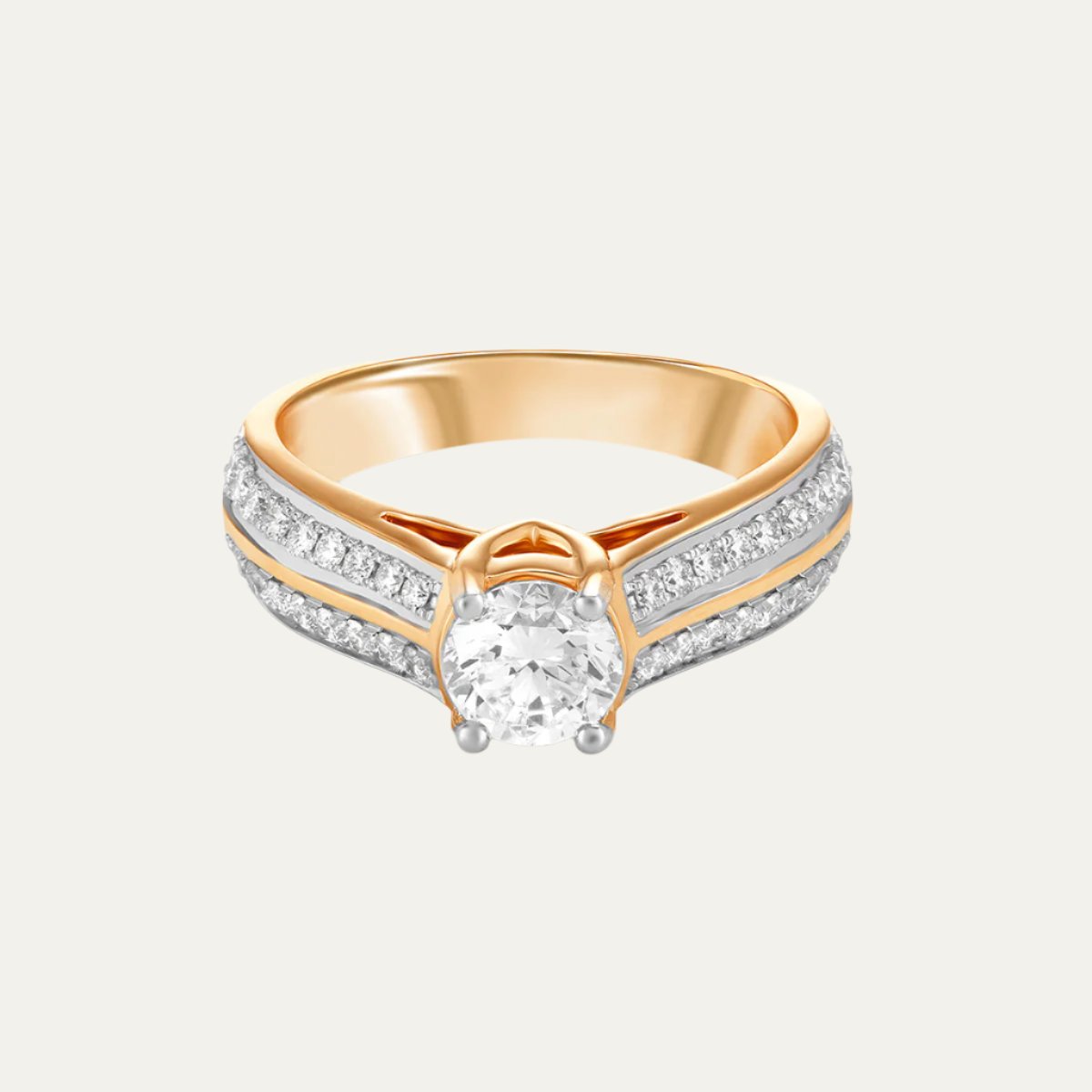 Aukera - Golden Elegance Solitaire Ring