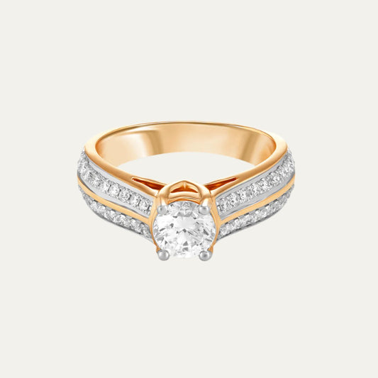 Aukera - Golden Elegance Solitaire Ring