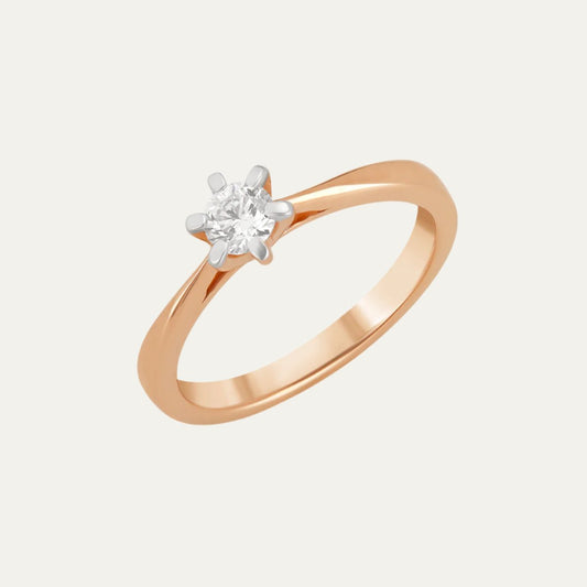 Aukera - Golden Elegance - Timeless Solitaire Ring
