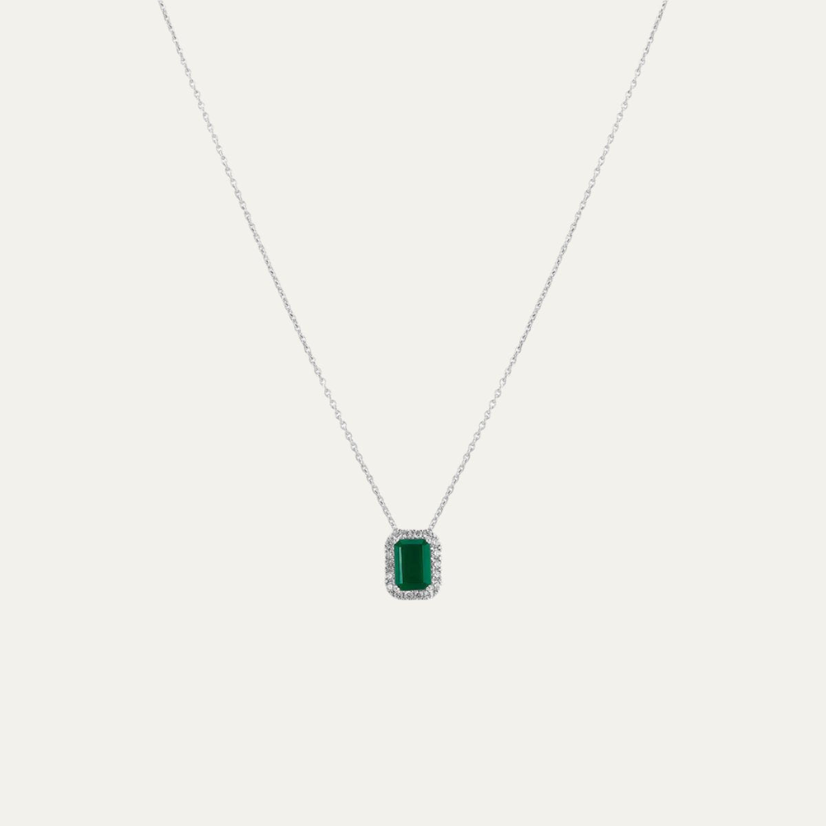 Aukera - Mesmerizing Emerald Moonlight Diamond Pendant