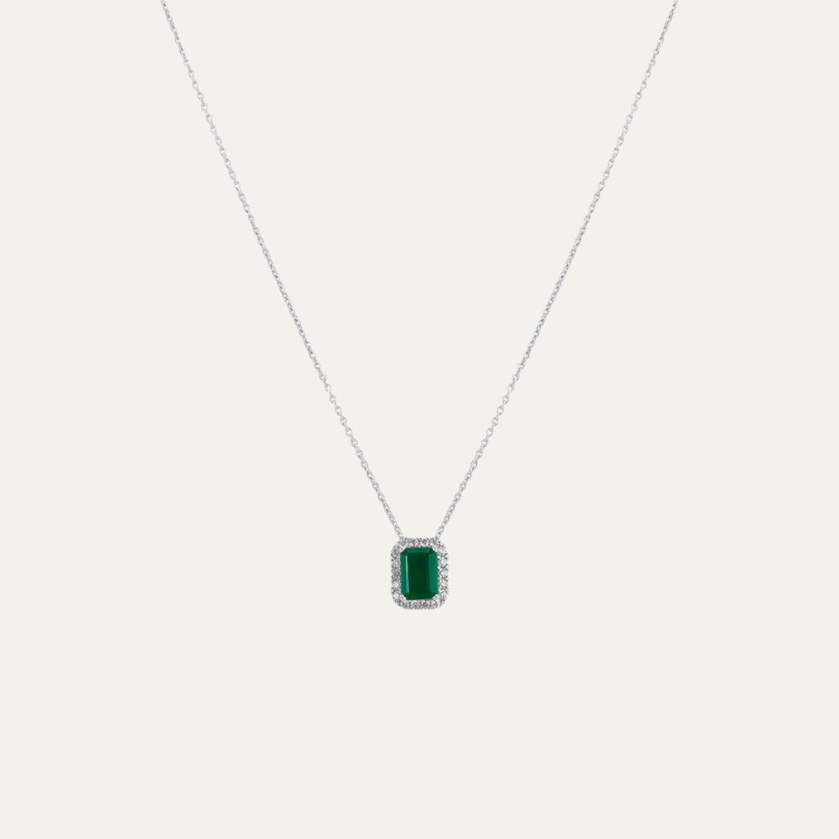 Aukera - Mesmerizing Emerald Moonlight Diamond Pendant
