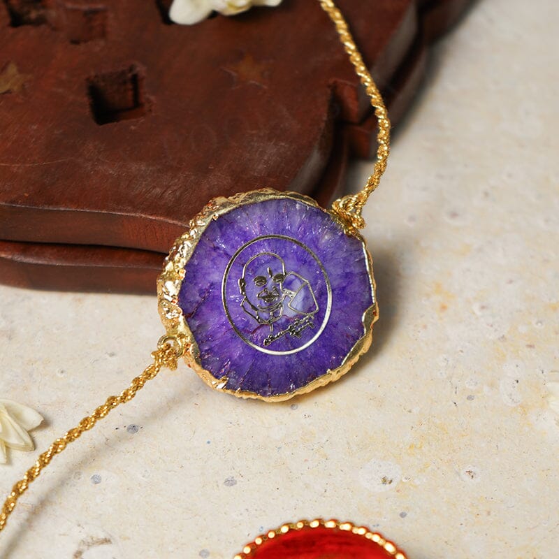 Guru Ji Purple Agate Stone Rakhi