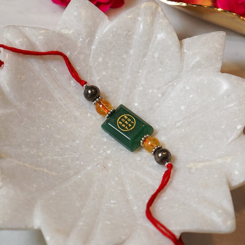 Zibu Symbol Natural Crystal Rakhi