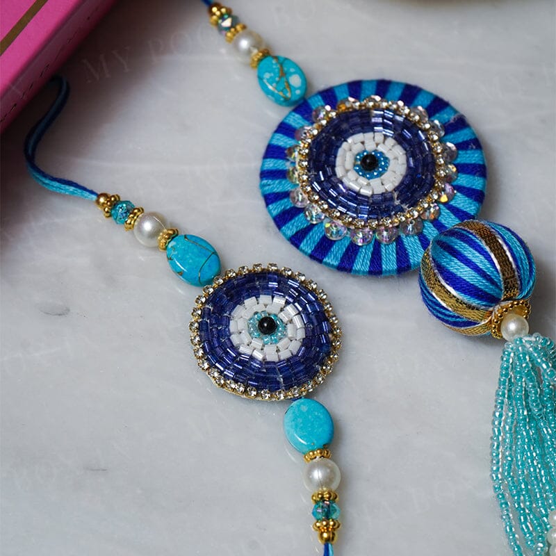 Graceful Pearl Evil Eye Bhaiya Bhabhi Rakhi