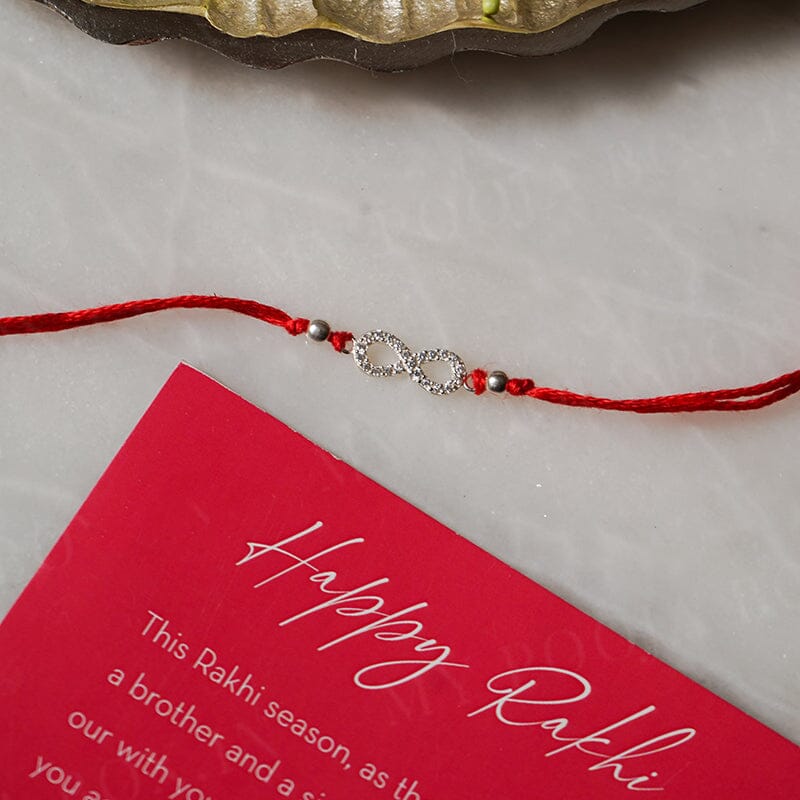 925 Silver Infinity Stone Rakhi