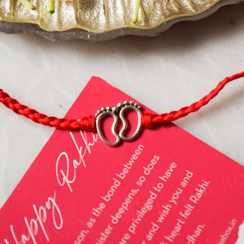 925 Silver Laxmi Charan Rakhi