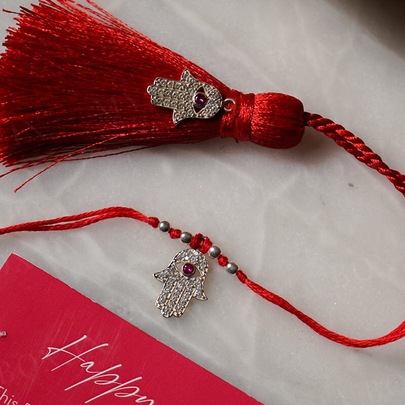 925 Silver Hamsa Bhaiya Bhabhi Rakhi