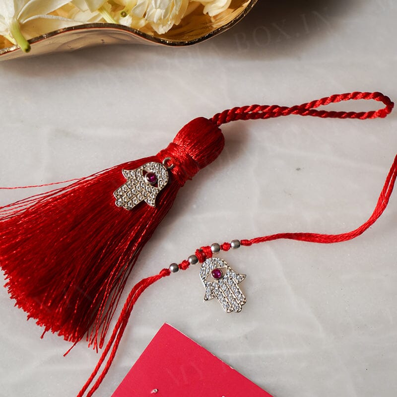 925 Silver Hamsa Bhaiya Bhabhi Rakhi