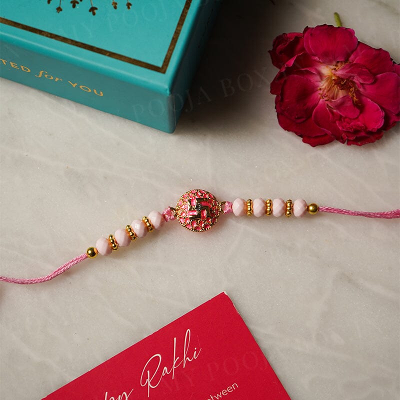 Swastik Designer Beaded Rakhi