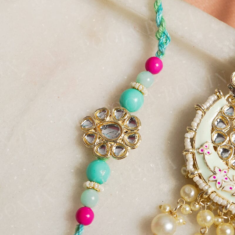 Navjeevan Pastel Green Bhaiya Bhabhi Rakhi