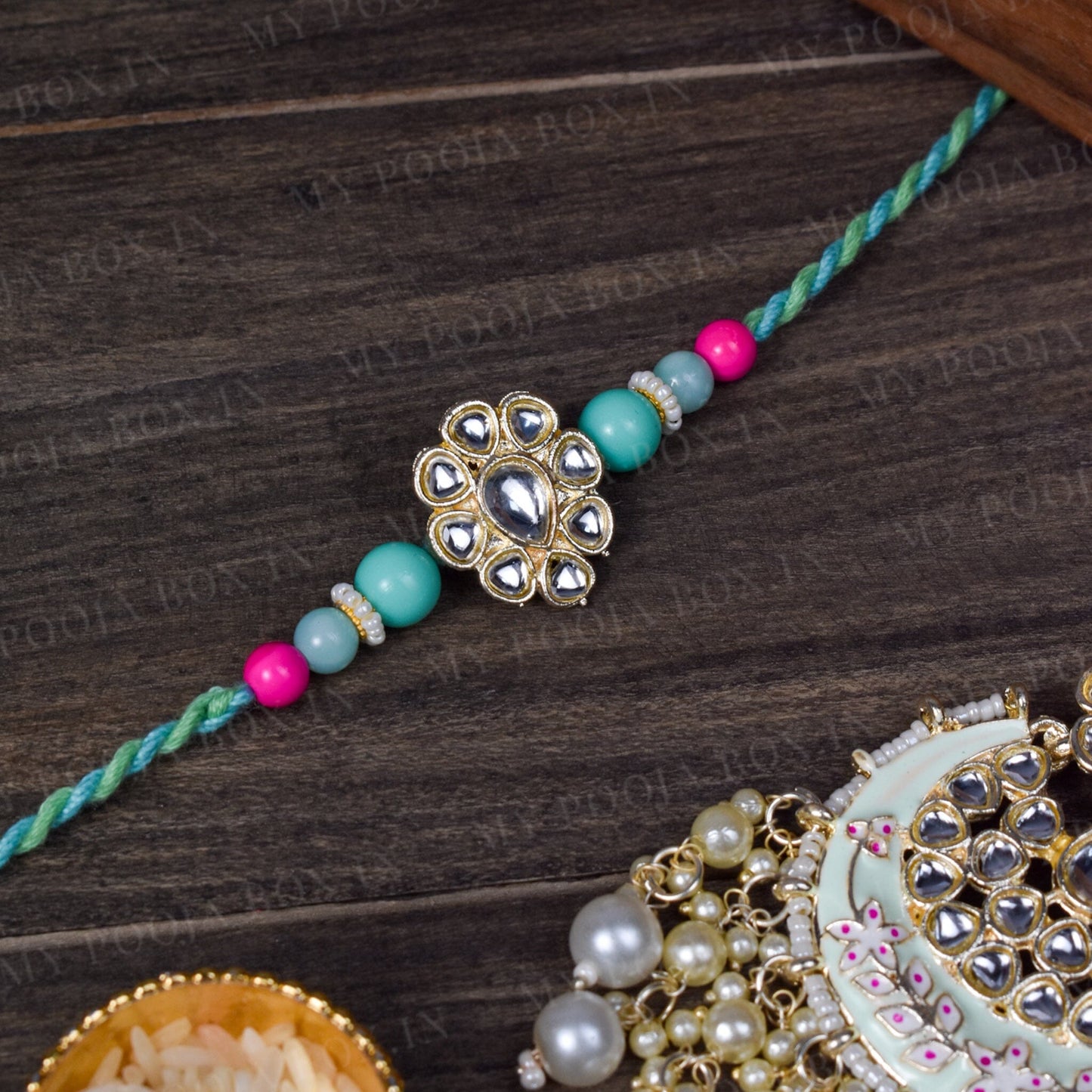 Navjeevan Pastel Green Bhaiya Bhabhi Rakhi