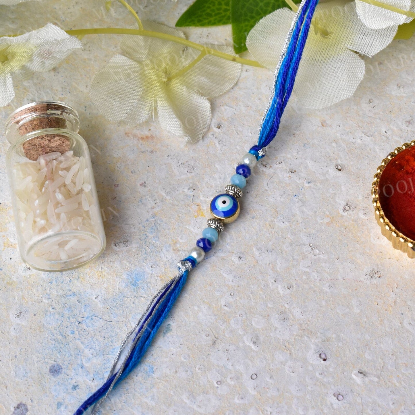 Blue Evil Eye Protection Bhaiya Bhabhi Rakhi