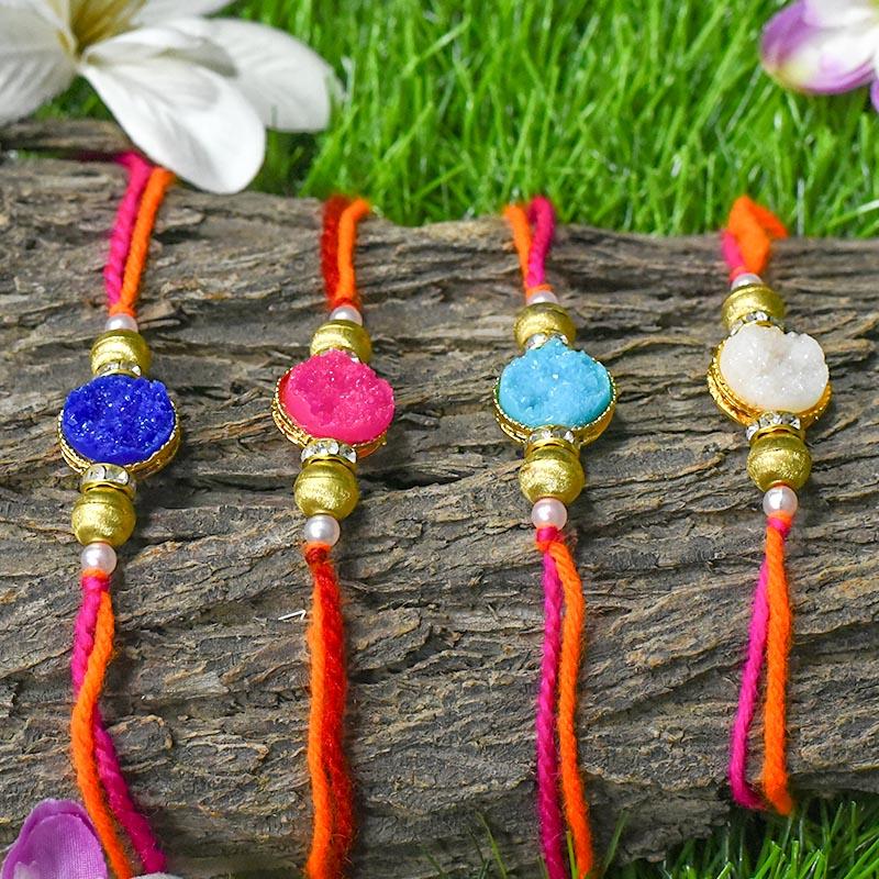 Trendy Stone Rakhi (Set of 4)